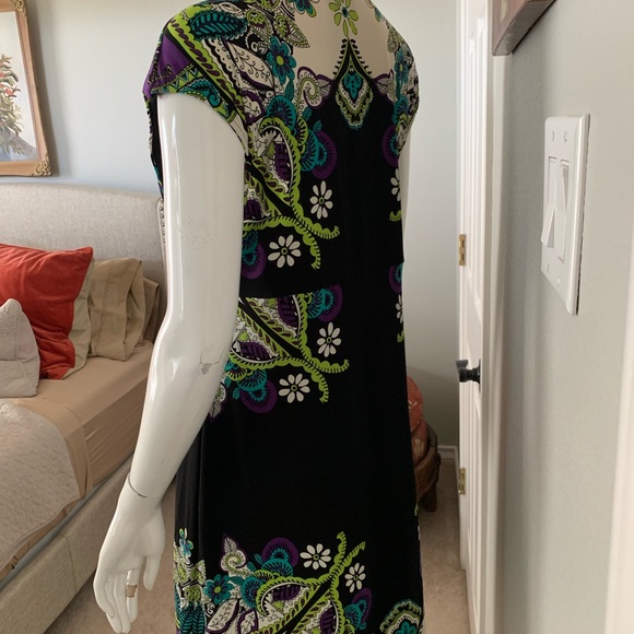 ECI Colorful Cap Sleeve Midi Dress with Beading - Picture 4 of 8
